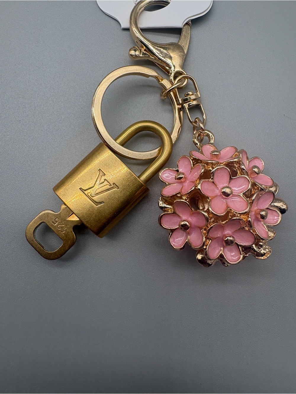 Authentic Louis Vuitton Padlock & Key on Unbranded Decorative Bag Charm